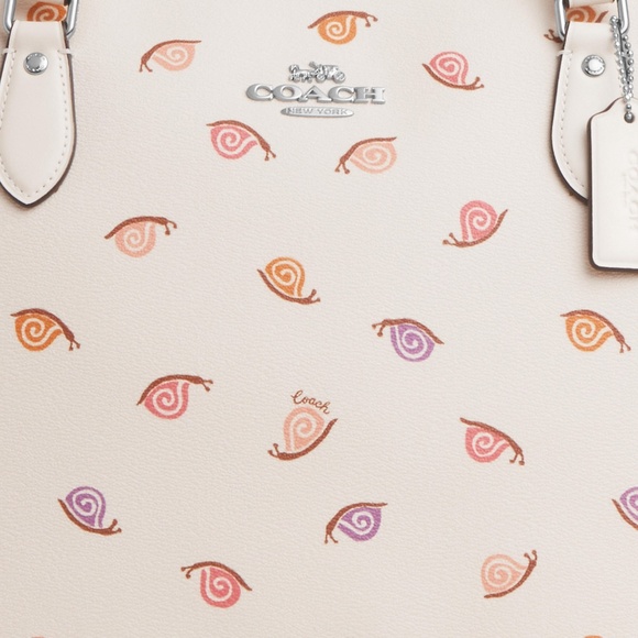 Coach Gallery Tote Bag With Snail Print - Cream & Pink - Picture 3 of 14